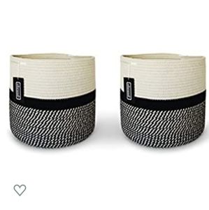 2 Cotton Rope Woven Baskets